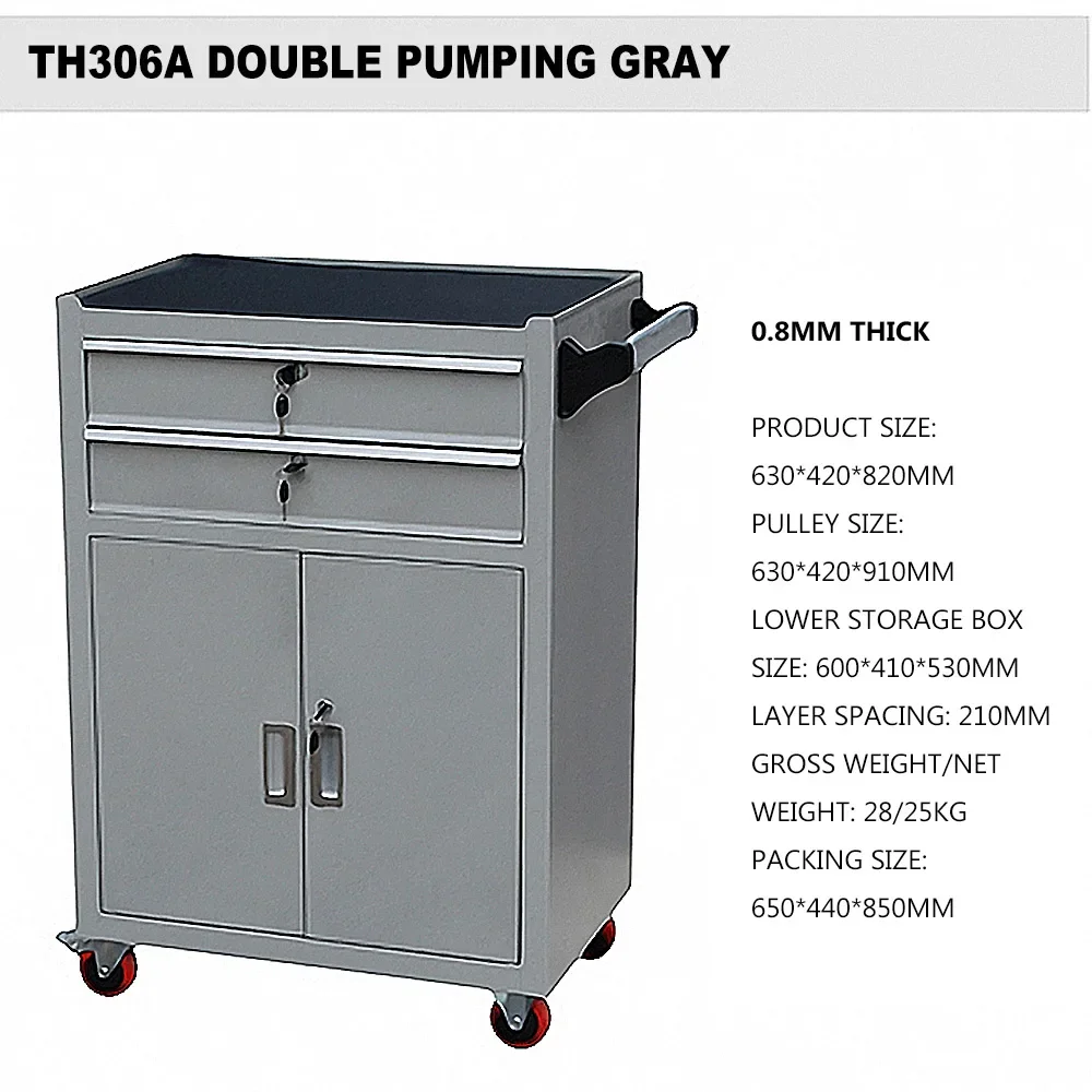 High Quality Utility Vehicle  Auto Repair Drawer Type Multifunction  Three Layers for Workshop Mobile Thickened Iron Cabinet