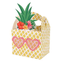 24pcs Pineapple Favor Candy Gift Boxes  For Hawaiian Tropical Party, Luau BBQ Fruit Party, Summer Beach Wedding Party Supplies