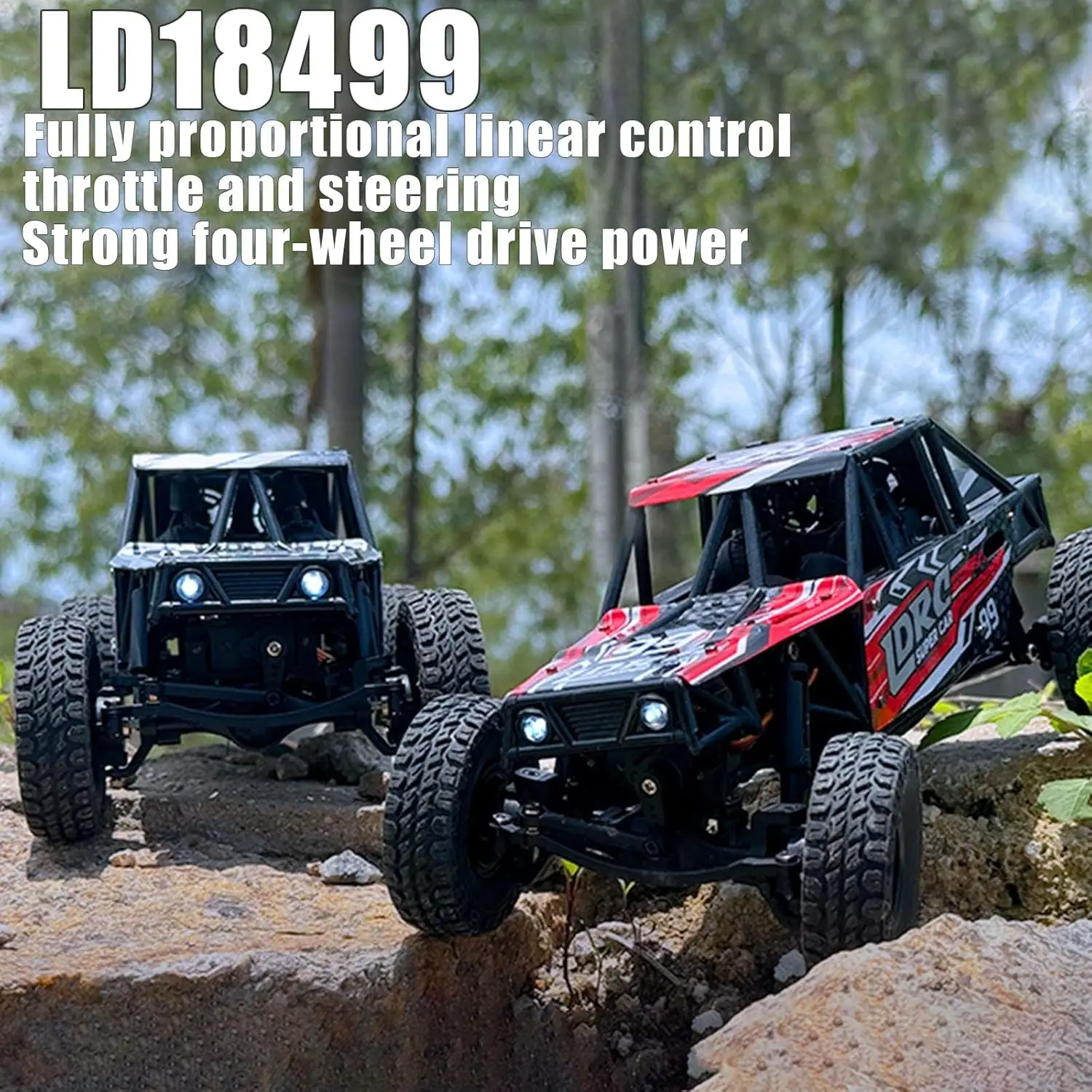 18499 RC Arrampicata Auto 1/18 Proporzione Completa Rc Offroad 4x4 Crawler Pipe Rack Veicolo Auto Modello RTR (Blu)