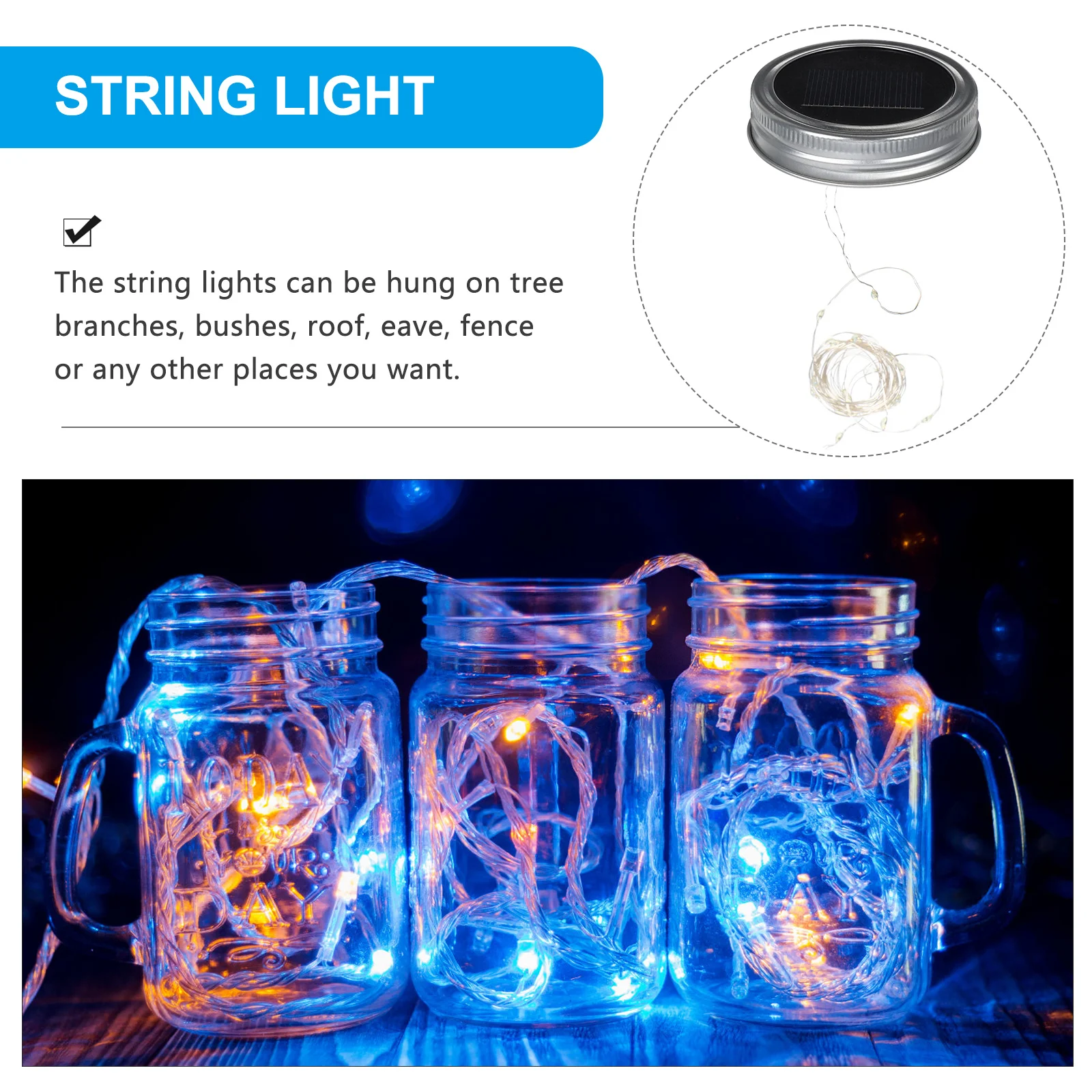 

Bottle Cap Solar String Lights 1M 600Mah Led Fairy Light For Garden Outdoor Party Holiday Christmas Decoration Lighting