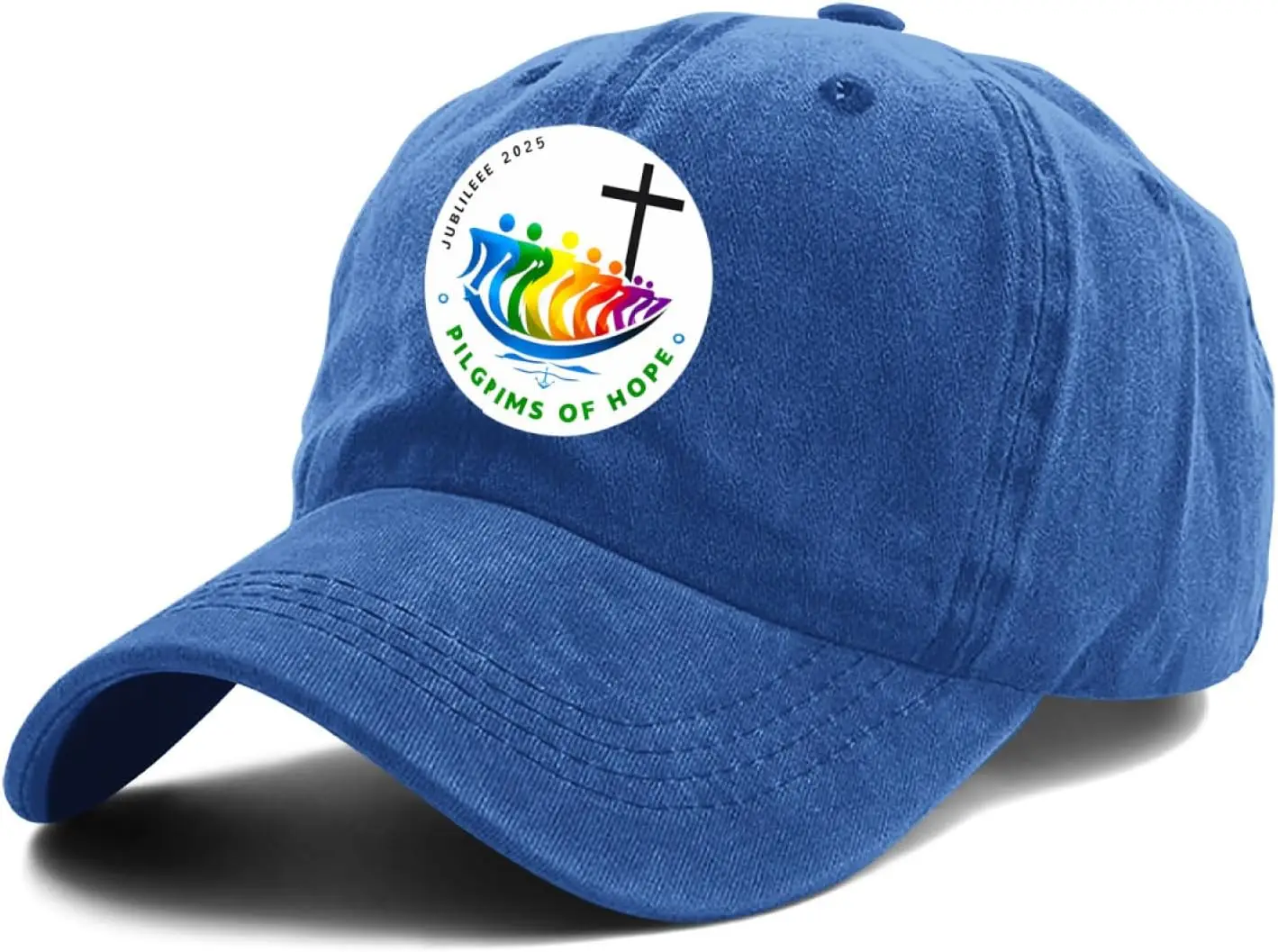 قبعة بيسبول للرجال، اليوبيل الكاثوليكي 2025 حجاج ملون من قبعة سائق الشاحنة الأمل