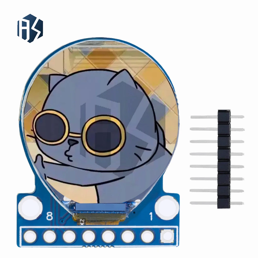 TFT عرض 0.71 بوصة TFT وحدة عرض إل سي دي مستديرة RGB 160*160 GC9A01 سائق 8PIN SPI واجهة 160x160 PCB لاردوينو