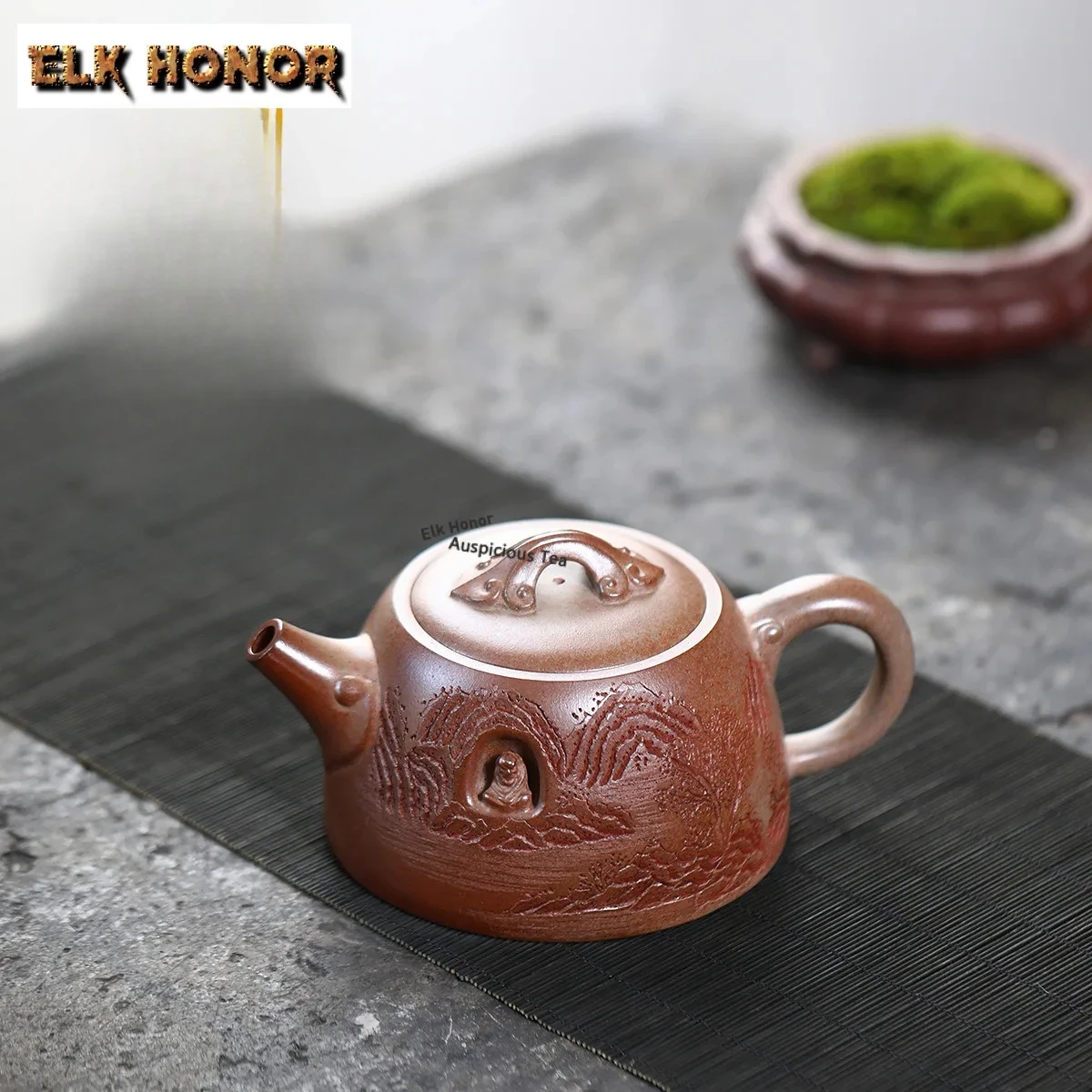 295ml Boutique Yixing Purple Clay Teapots Master Handmade Bodhidharma Pot Raw Ore Section Mud Kettle Chinese Zisha Tea Set Craft