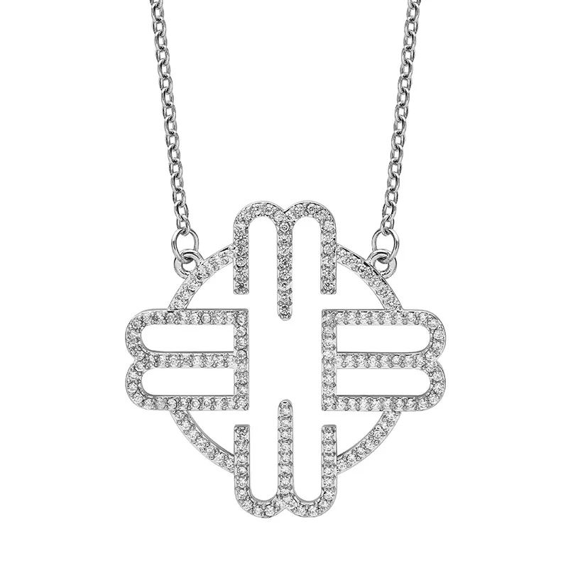 

Brand-new titanium steel necklace, all-diamond collarbone chain, female letter MB necklace