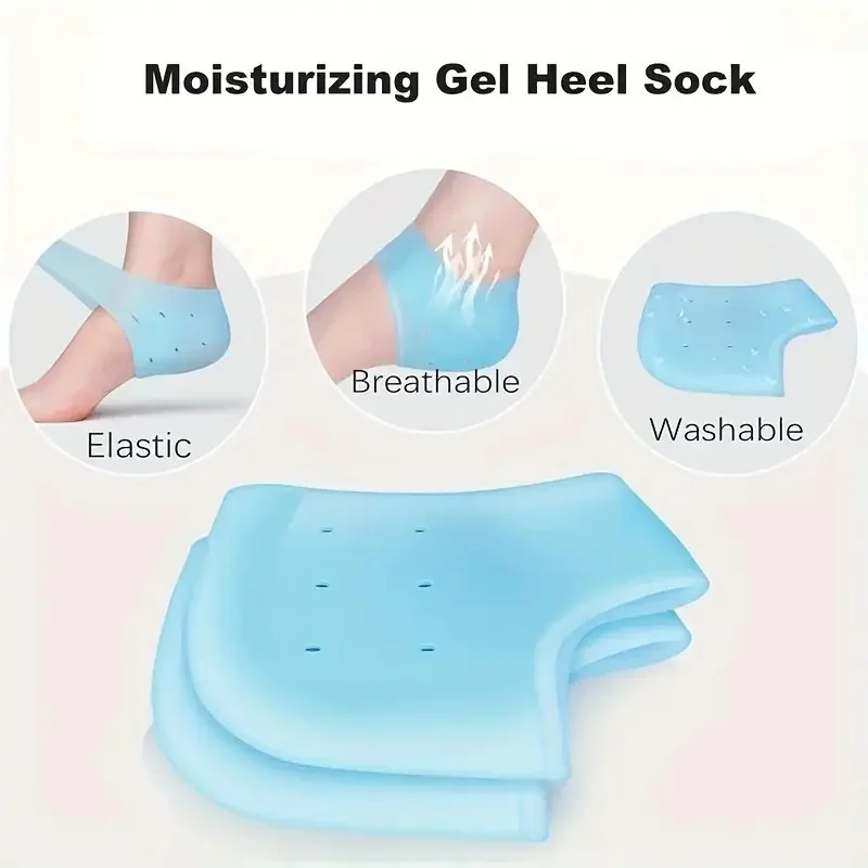 Wholesale Washable Blue Silicone Heel Protectors | Unisex for Day & Night Care | Breathable & Long-Lasting Comfort Hot-selling