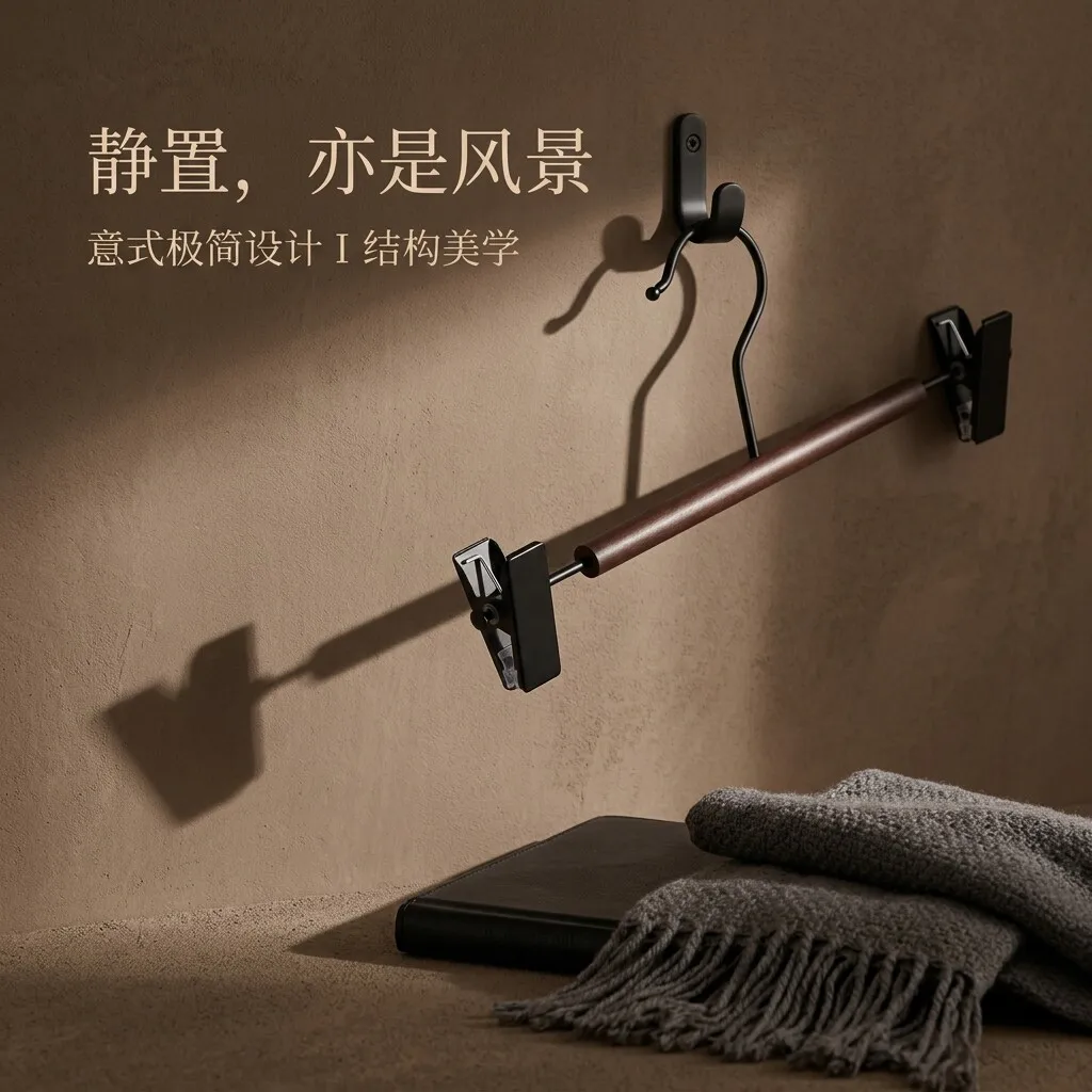 Italian-Style Light Luxury Beech Trouser Press Pant Rack Household Non-Slip Power Clip Pants Special Hanger Skirt Clip