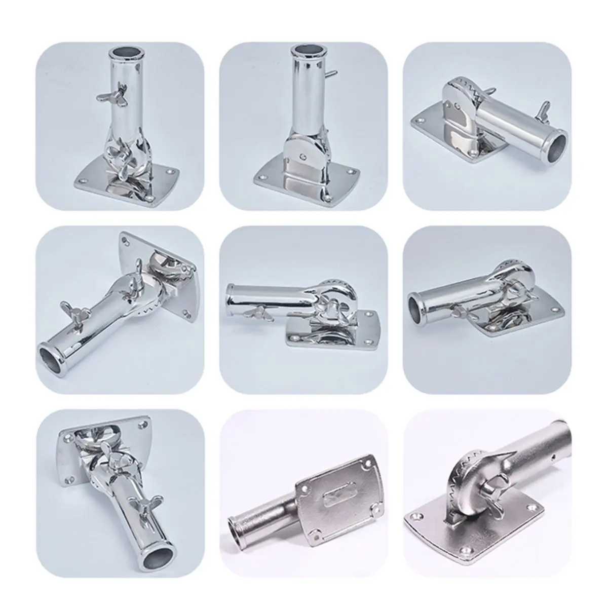2026 New Tool Stainless Steel Flag Pole Holder - 180 Degree Rotatable Adjustable Bracket for Outdoor Use