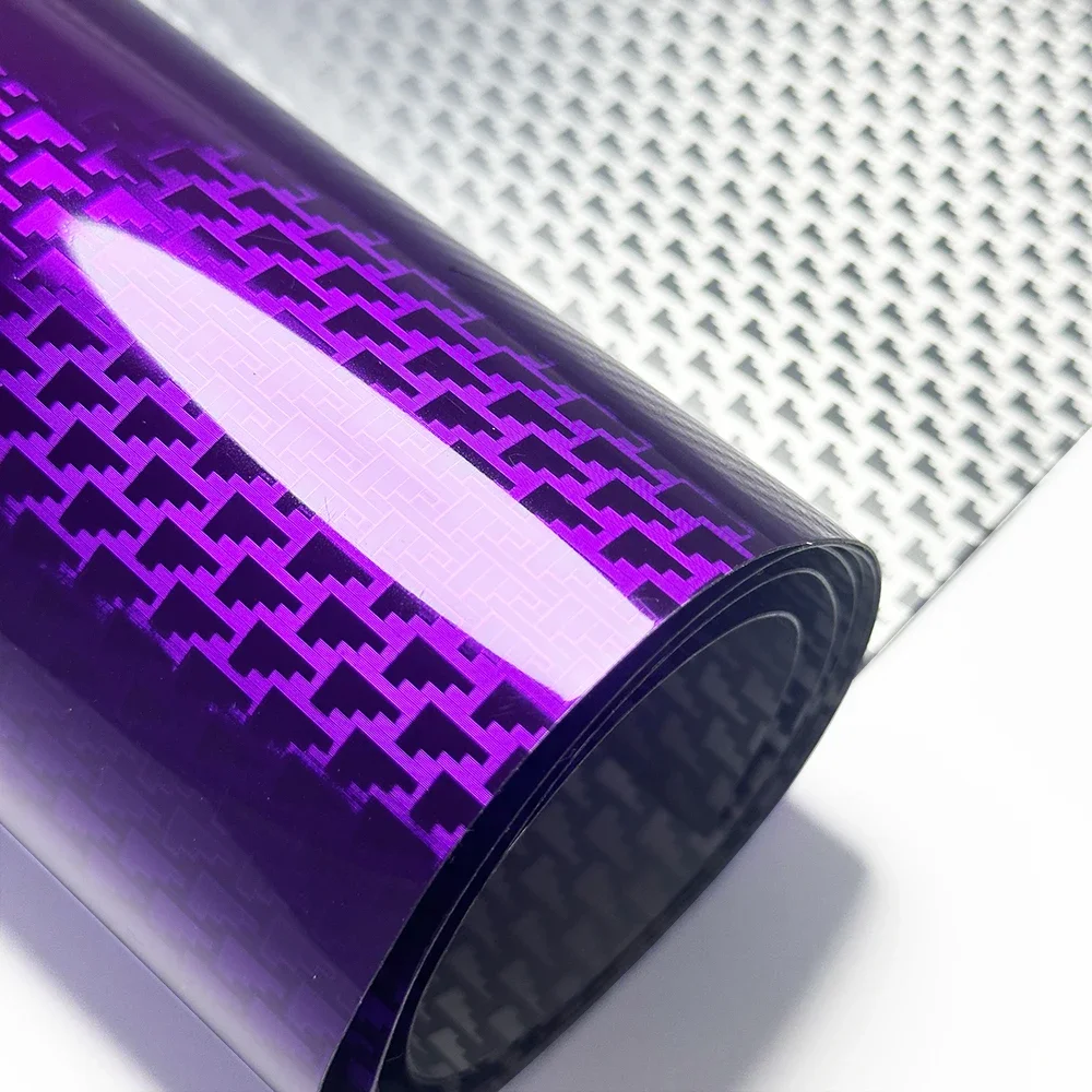 High Glossy Purple Aircraft Pattern Plated Carbon Fiber Film Car Wrap Vinyl Sticker for Car Tuning Color Stickers Adhesive Decal