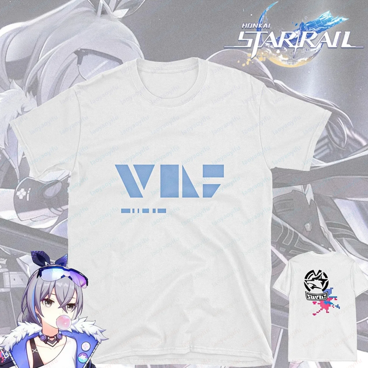 T-shirt Anime Honkai Star Rail Silver Wolf imprimé graphique, décontracté, ample, style Harajuku, pour homme et femme, en coton, pour Otaku ACG