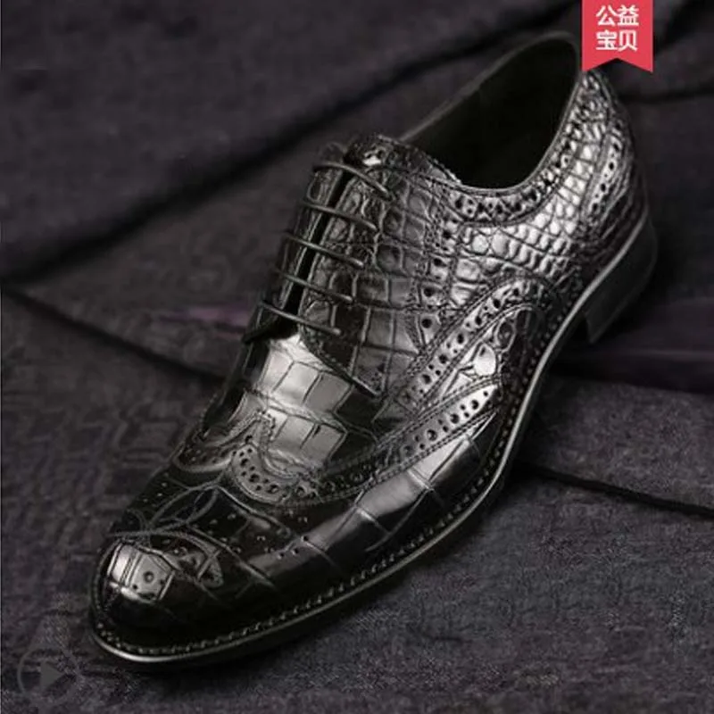 gete import  crocodile leather men shoes male business  leisure  Men shoes  bullock  Carve  designs manual  men crocodile shoes