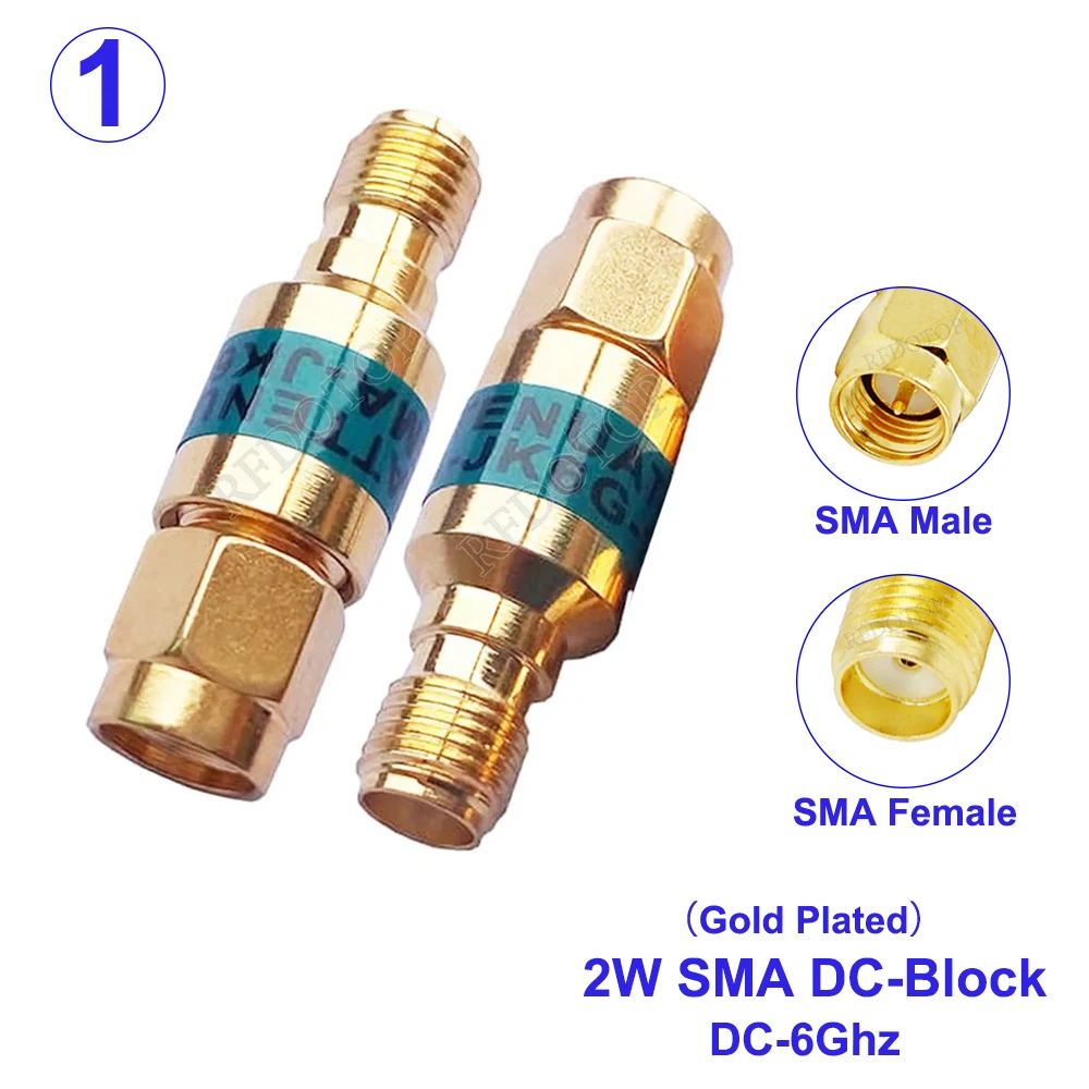 2W DC-Block SMA Male to SMA Female Connecotr DC-6GHz 50ohm RF Coaxial Block SWR≤1.2 DC blocker Connector High Quality Fast Ship