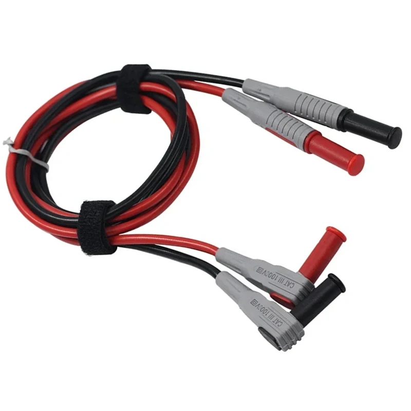 2Pcs Multimeter Test Cable Banana Plug 90 Degree To Straight Test Cables Welding 30A/1000V Soft PVC Silicone Line