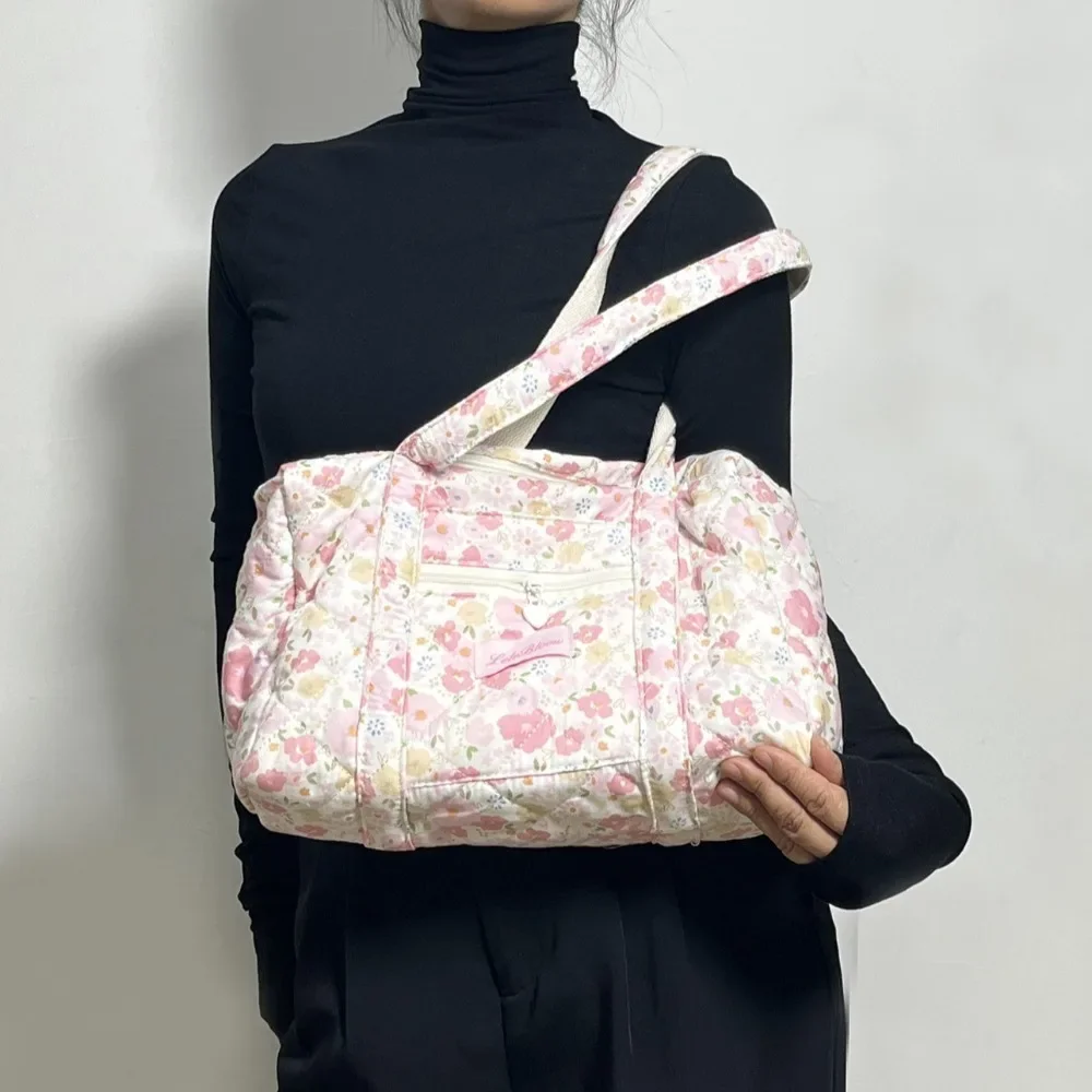 Korean Style Stroller Organizer Bags Flower Multi-pocket Floral Mummy Bag Portable Baby Care Storage Baby Diaper Organizer