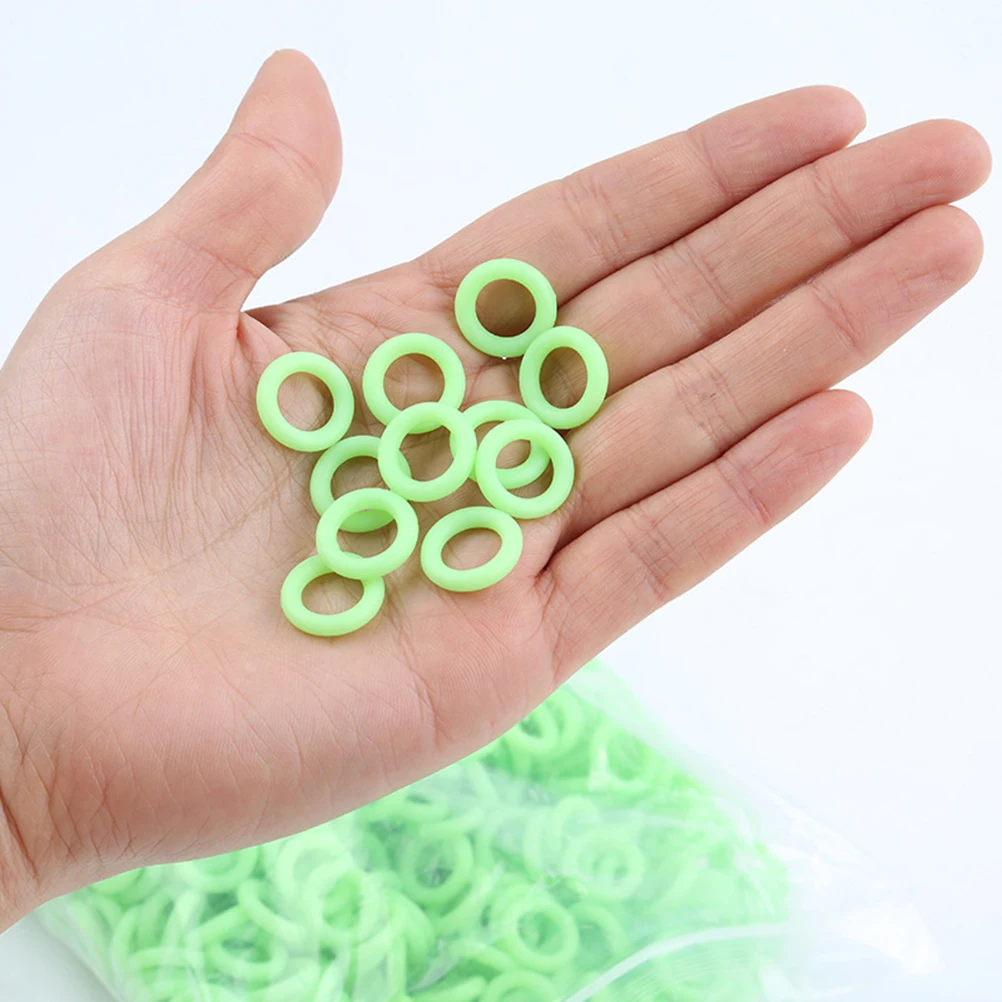 

50 Pcs Silicone Ring Tent Stake Fluorescent Shape for Wind Rope Camp Pegs Accessories Night