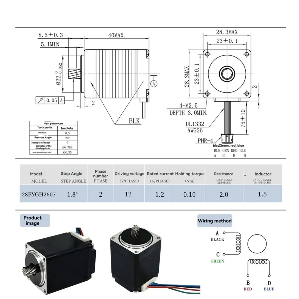 NEW FACTORY~28 Stepper Motor 1.8deg with Synchronous Wheel Extruder 3D Mini Printer Motor for 3D Printer / Engraver