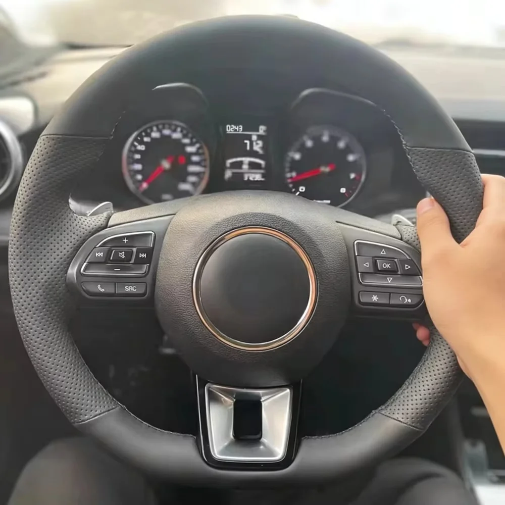 Hand Stitched Perforated Non-slip Microfiber Leather Steering Wheel Cover For MG ZS HS GS 5 6 RX5 RX8 Auto Interior Accessories
