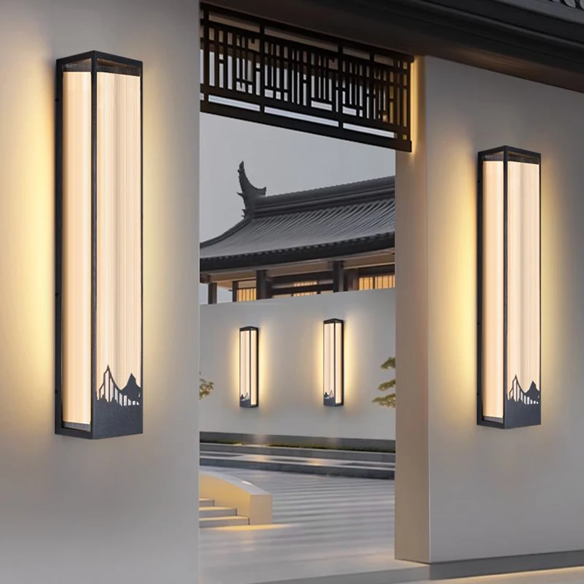 Outdoor Waterproof Wall Lamp Pillar Porch Light Door Post Gate lamp Courtyard Wall Lamp Outdoor Balcony Headlight Lighting