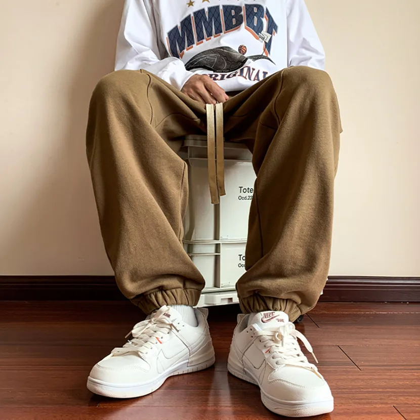 

Мужские повседневные спортивные брюки на весну-осень, свободного кроя, прямые штанины, немнущиеся, легкие в уходе, со средней посадкой, карго