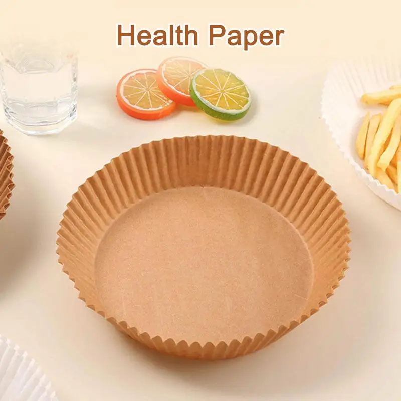 Бумажная круглая аэрофритюрница, вставка для духовки, силиконовая масляная бумага, смазка и водонепроницаемые антипригарные вкладыши для корзин для выпечки и приготовления пищи