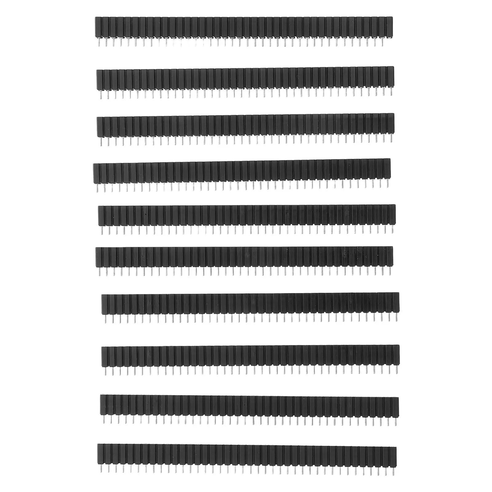 10Pcs Round Pin Hole Socket Strip Female Header 40 Pin 2.54mm Straight Through Hole Connector Pcb Board Assembly DIY Circuit
