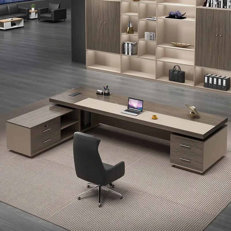 Modern Luxury Executive Office Furniture Boss Table And Chair Set With Table And Chair Bureau Executive Office Furniture