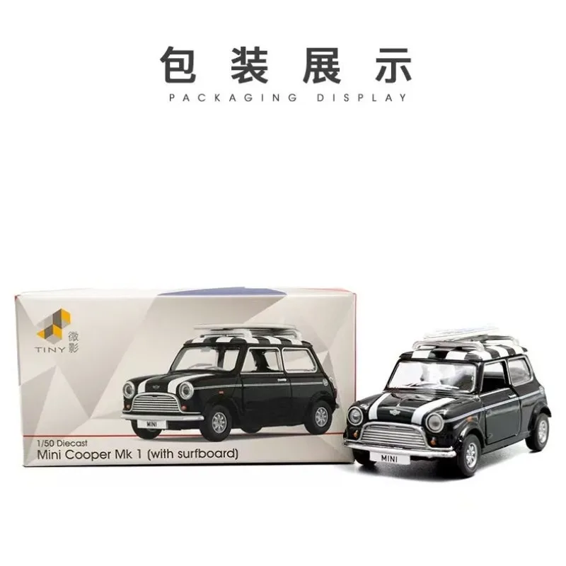 Tiny 1:50 MiniCooper Surfboard Cast-Aluminum Auto Model, Boys' Holiday Gift Toy, Adult Collection Decoration Piece.