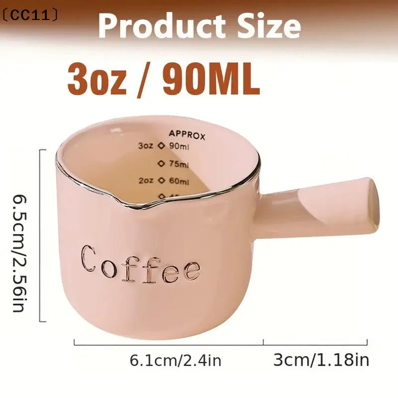 Afbeelding 7: Keramische Espresso Koffie Maatbeker Met Schaal Extractiebeker Melkkannetje Met Handvat Latte Mixer Schaal Maatbekers〔CC11〕