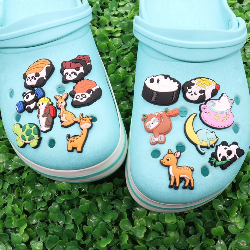 1-15Pcs Kangaroo Turtle Panda PVC Shoes Button Adorable Animals Sandals Charms Fit Children Phone Case Bracelet