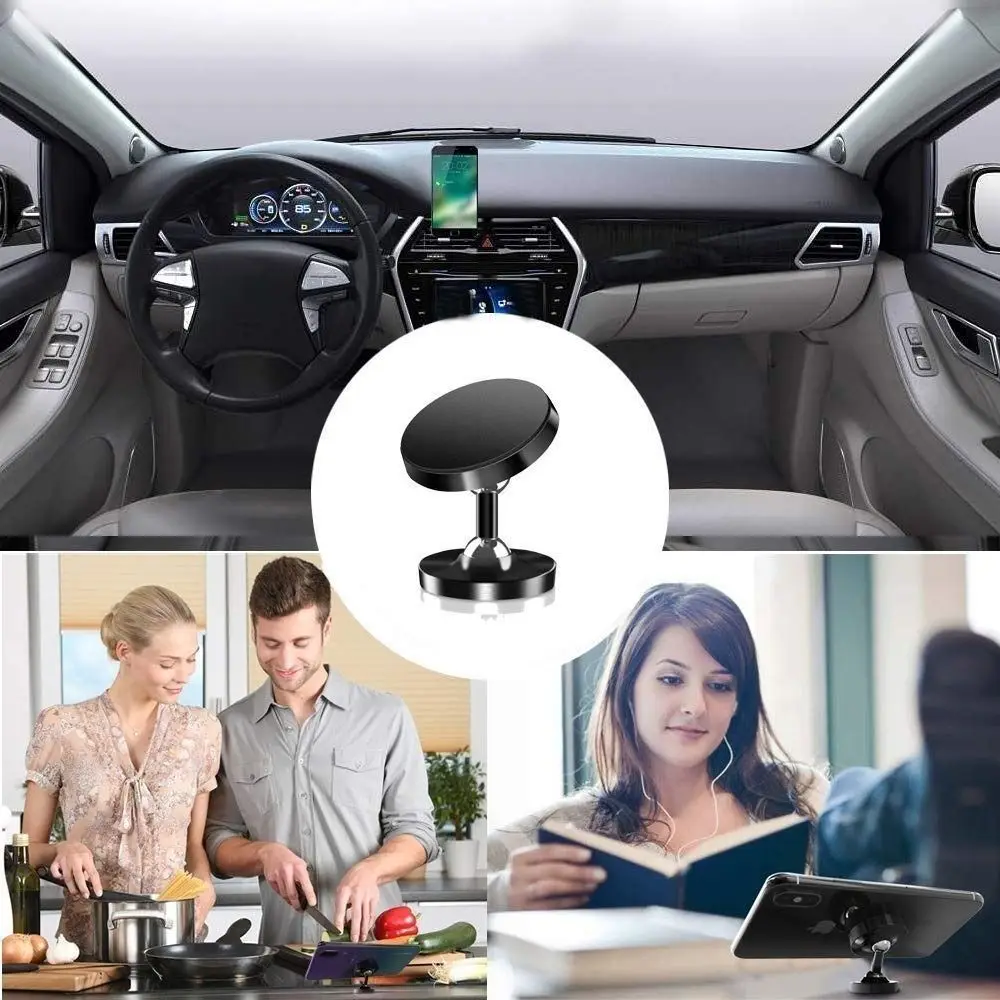 Universal Stand Cell Phone Mount 360 Rotatable Magnetic Car Phone Holder Metal