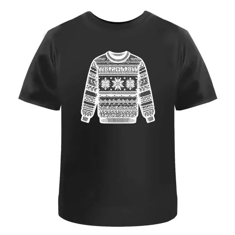 Christmas Jumper With Snowflakes' Cotton T Shirt Ta047376
