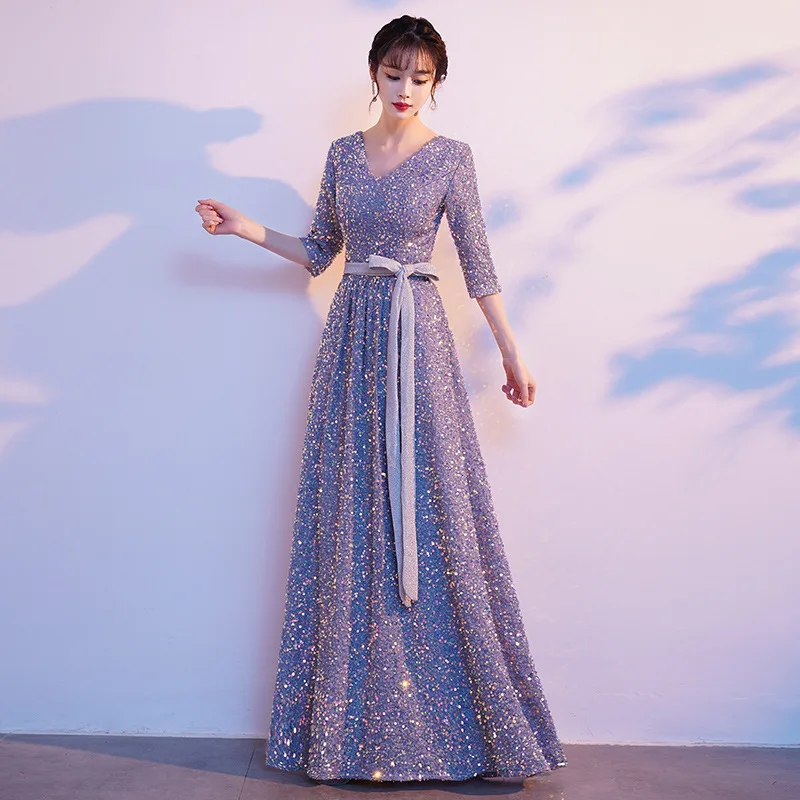 Grand Chorus Performance Dress Female 2026 Spring/Summer New Style Host Piano Performance Banquet Conductor Evening Dress