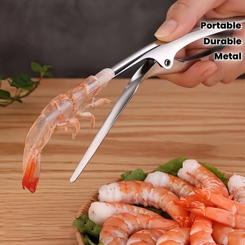 Stainless Steel Shrimp Peeler Multifunctional Shrimp Shell Remover Portable Seafood Peeling Tool for Home Kitchen Restaurant