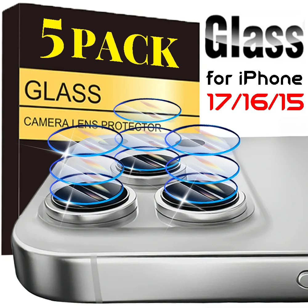 

For IPhone 17 16 15 ProMax 5-1Set Camera Lens Glass Camera Lens Screen Protector Film Tempered Glass for IPhone 17Pro Max 17 Air