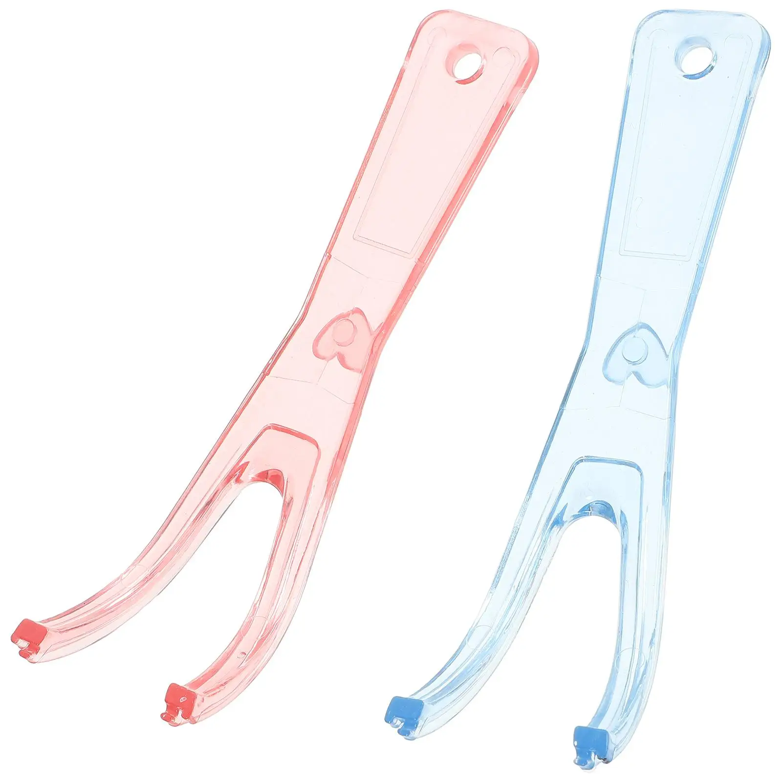 

2pcs Dental Floss Holders Dental Flosser Built-In Spool Flat Wire Dental Floss Replacement Racks (Pink + Blue)
