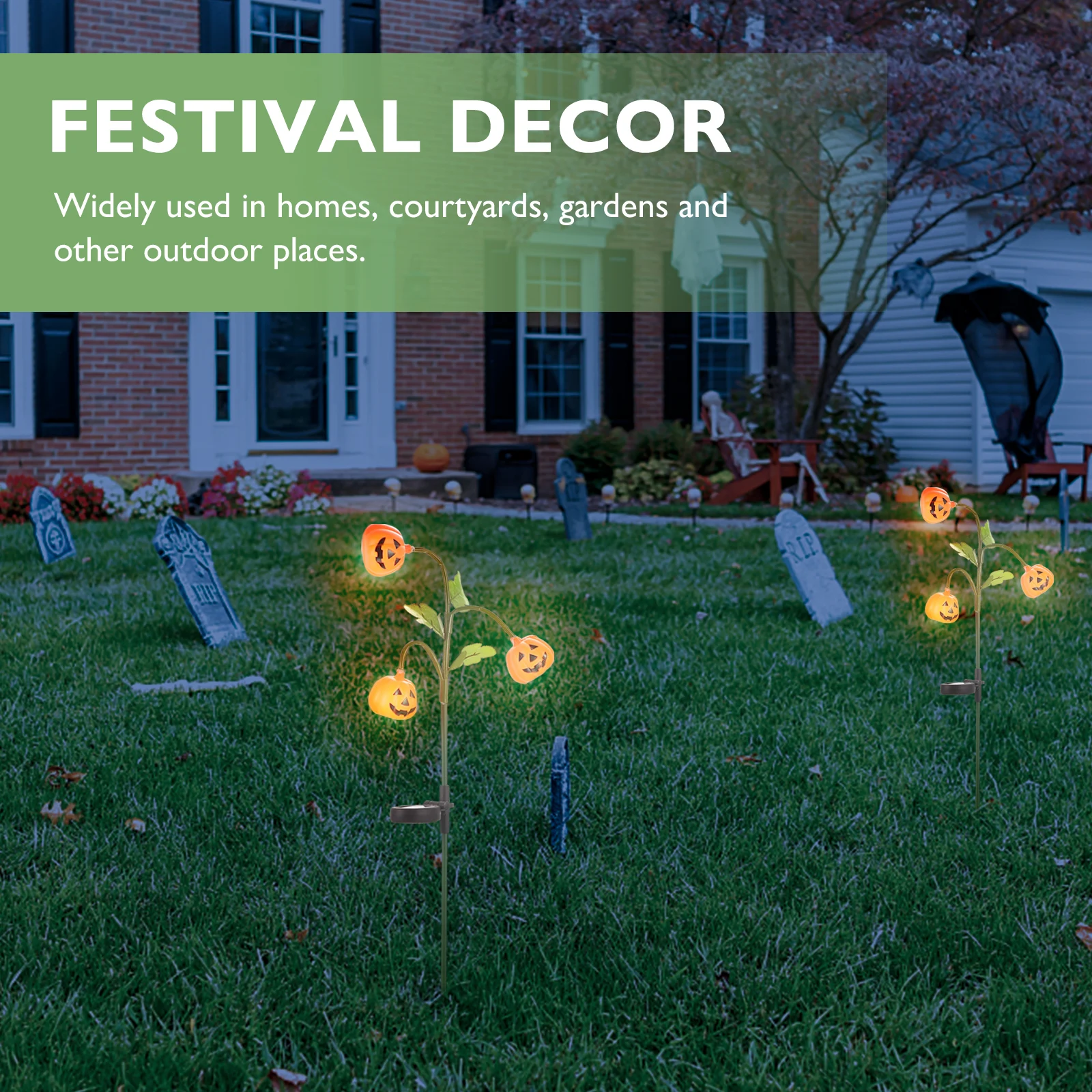 

Solar Powered Pumpkin Lamp Outdoor Garden Lamps Halloween Ground Insert LED Waterproof Landscape Lighting Unique Design High