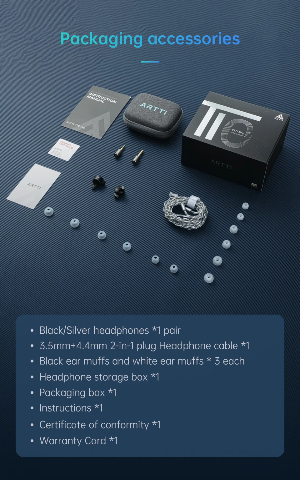 ARTTI T10 PRO Neuer 14,2 mm Planar-Treiber, strukturierter Bass, In-Ear-HiFi-Kopfhörer, kabelgebunden, IEMs-Monitore, 0,78 mm, 2-poliger 2-in-1-Stecker – Detail 10
