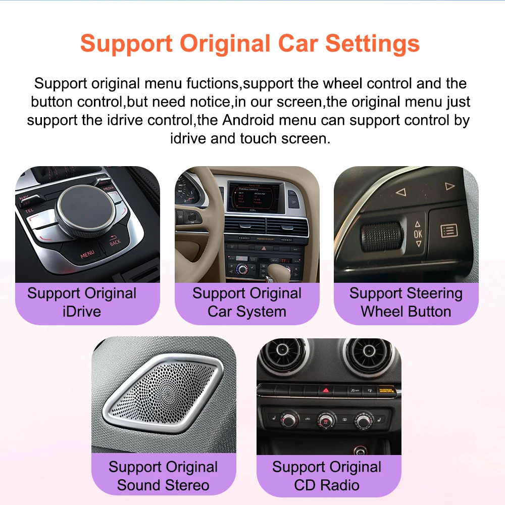 Bonroad 8.8 "CarPlay Android 14 Auto Radio For Audi A6 C6 4f 2005-2012 MMI 2G 3G Car Stereo Multimedia Player Screen Headunit