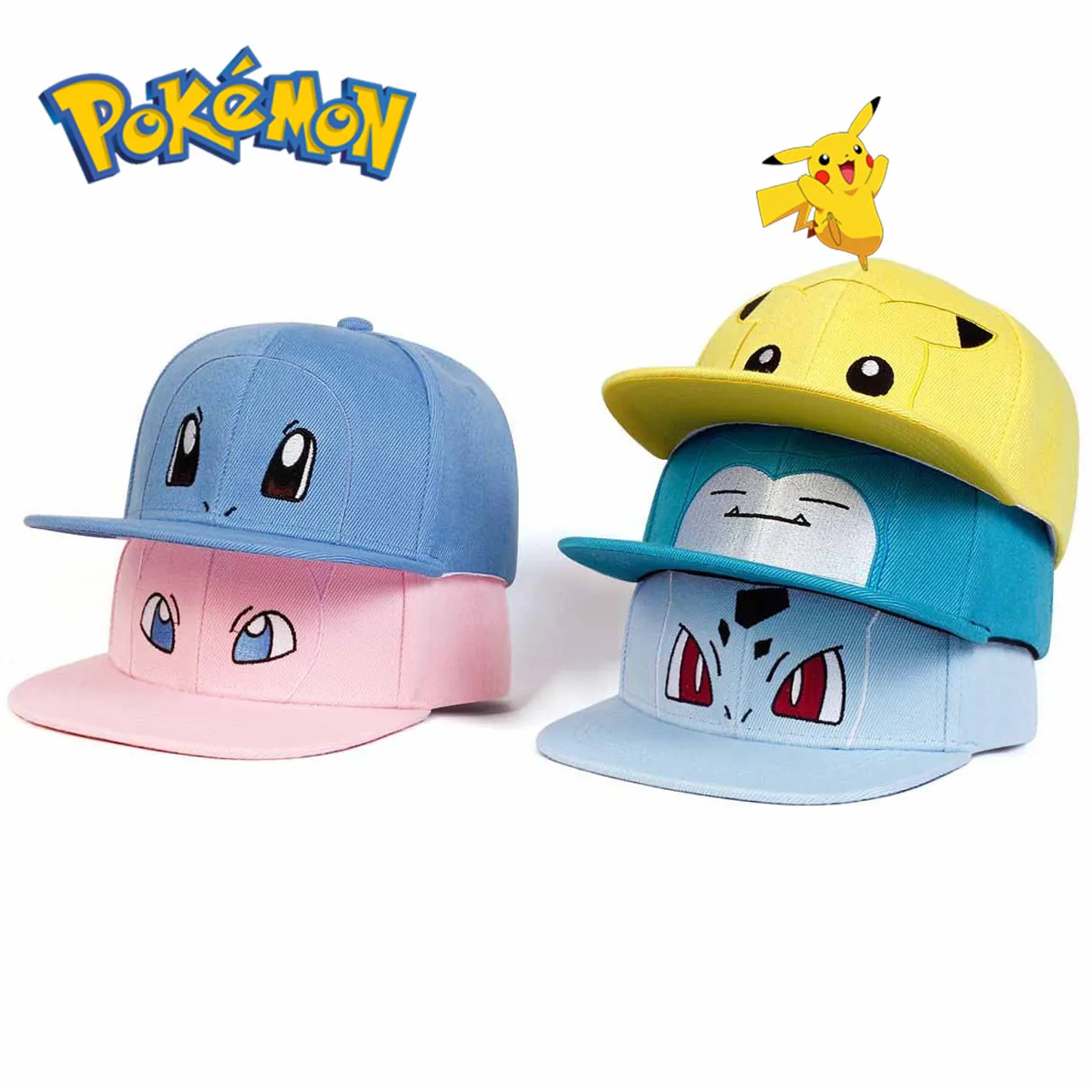 Pokemon Cartoon Pikachu Peaked Cap Kawaii Baseball Caps Cosplay Hip-hop Hat Anime Peripheral Sun Protection Kids Birthday Gifts