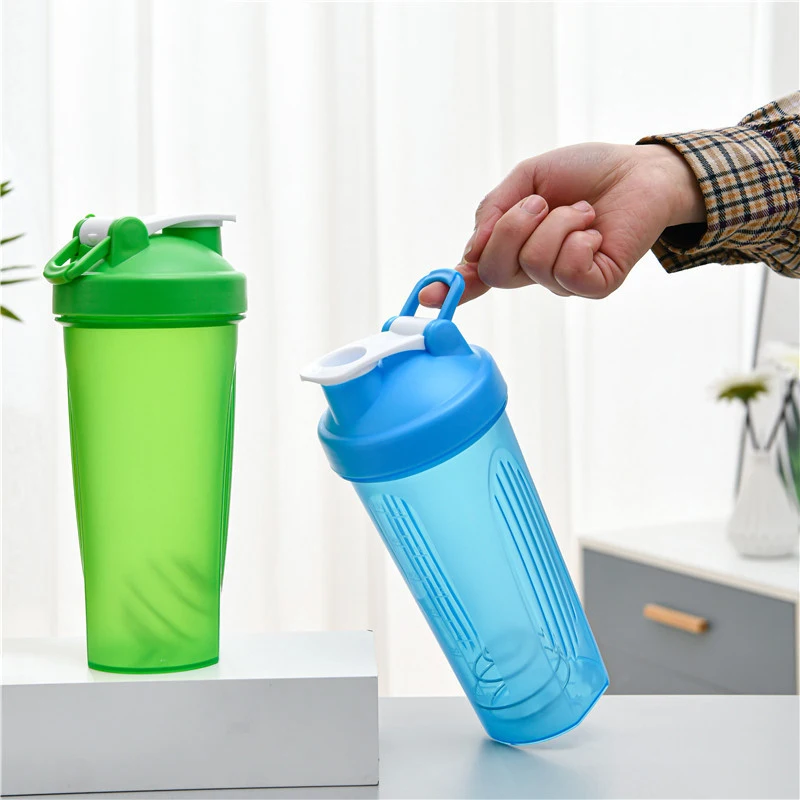 600ml Portable Protein Powder Shaker Bottle Leak Proof Water Bottle For Gym Fitness Training Sport Shaker Mixing Cup With Scale