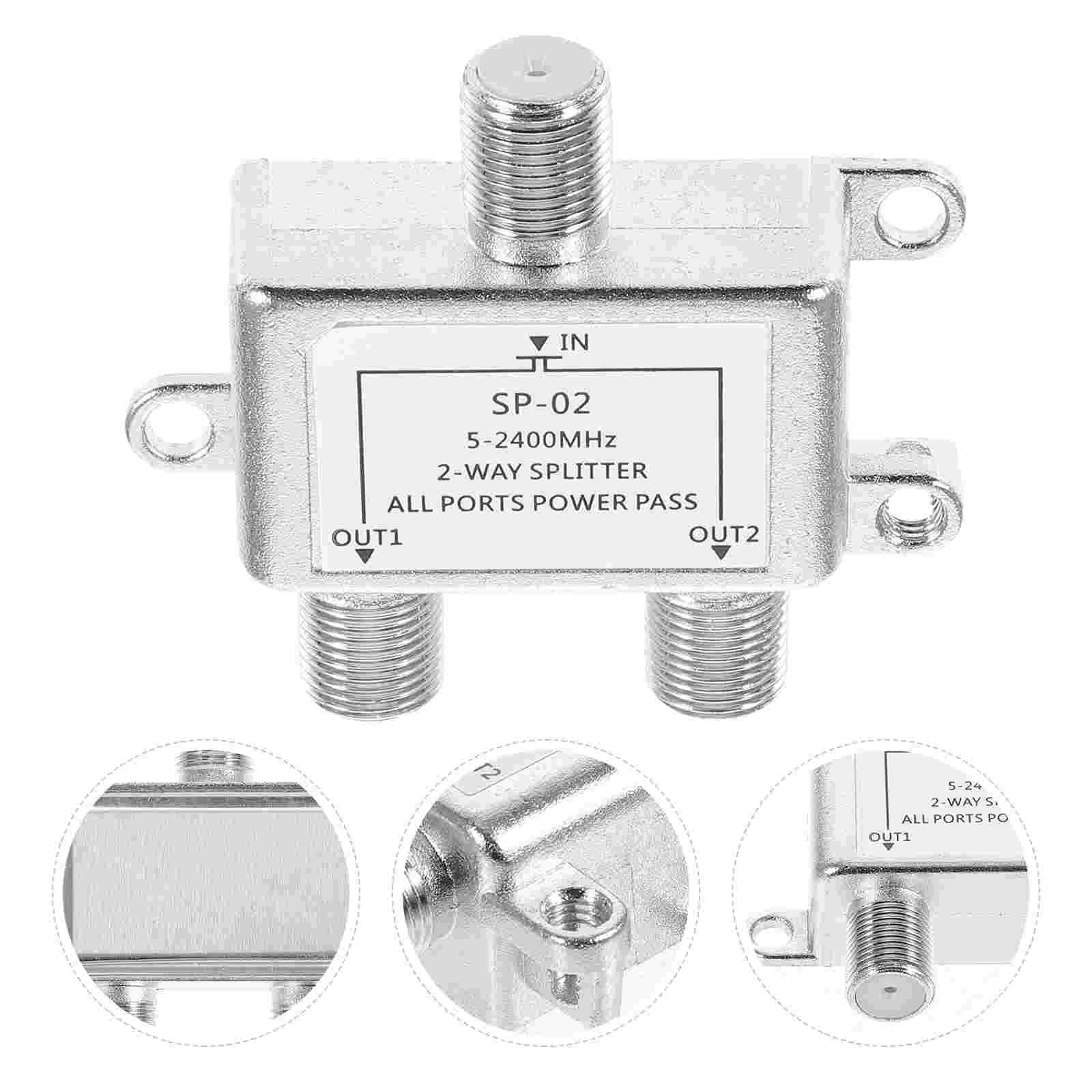 Satellite Two Splitters Coax Cable Outlet Aluminum Alloy Coaxial Amplified Antenna
