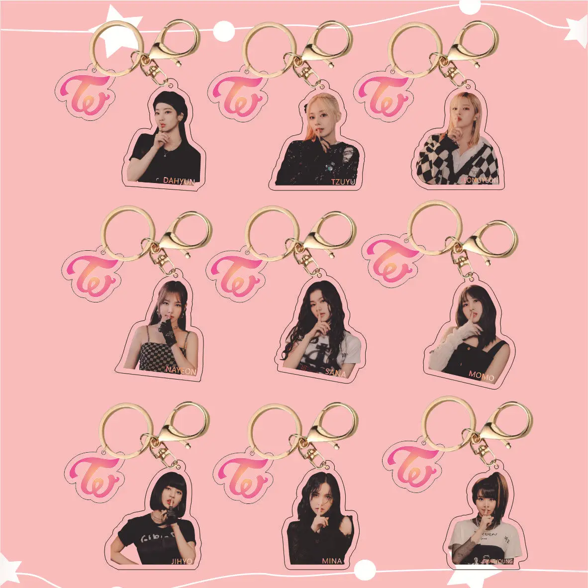 K-POP Women's New Acrylic Keychain Bag, Hanging Accessories, Jewelry, Stars, Surrounding Same Style TZUYU JEONGYEON SANA JIHYO