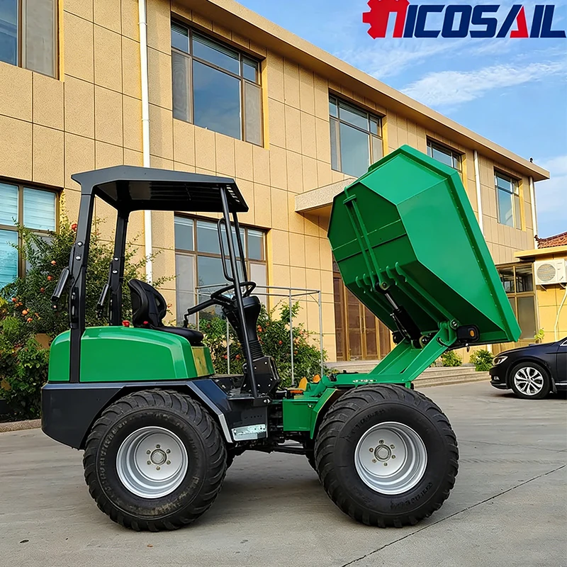 Nicosail D130 Hydraulic Dumper 12km/h for Ranch  Digging Topsoil Hauling Garden Planting Digging Waste Transport
