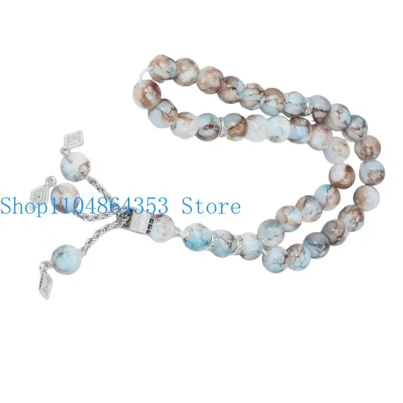 652F Buddhist Rosary Bracelet with 33 Beads Lightweight Meditation Jewelry Fashion Accessory For Spiritual Practice