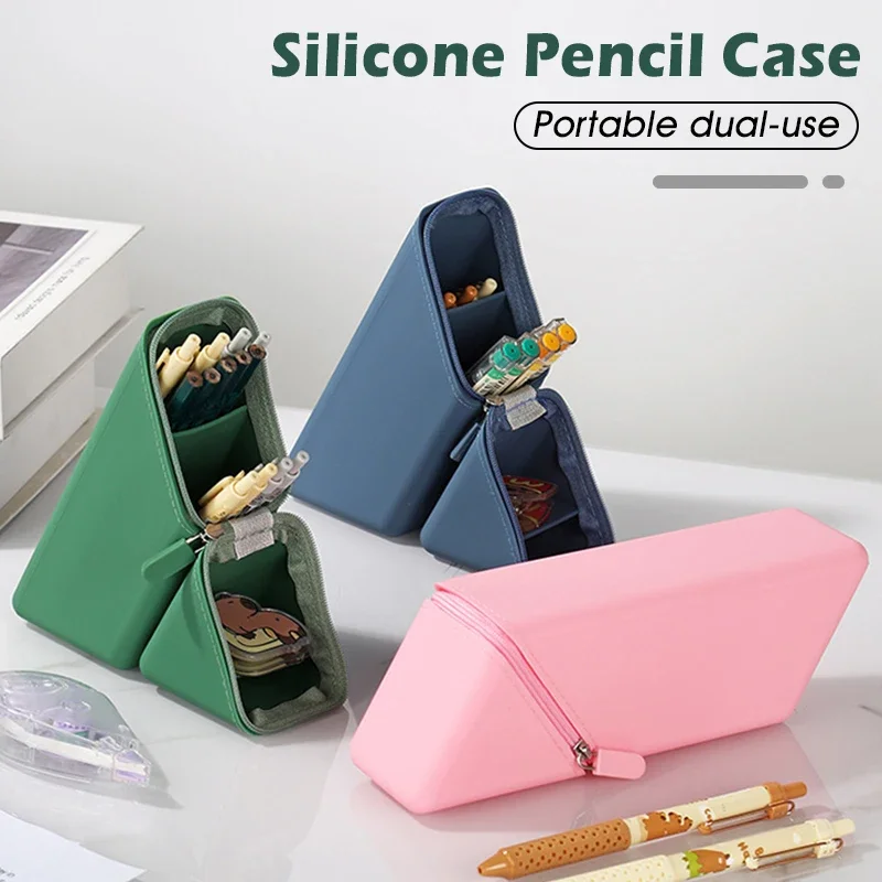 Foldable Silicone Pen Holder-Large Capacity Expandable Pencil Cup for Desk, Study & Office, Portable Gift for Students/Teachers