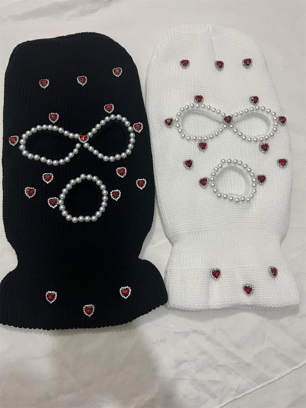Personalisierte Hip-Hop-Rock-Strickpullover-Mütze für Männer und Frauen, DIY Love, Red Diamond Pearl, Spicy Girls Street Fashion – Detail 6