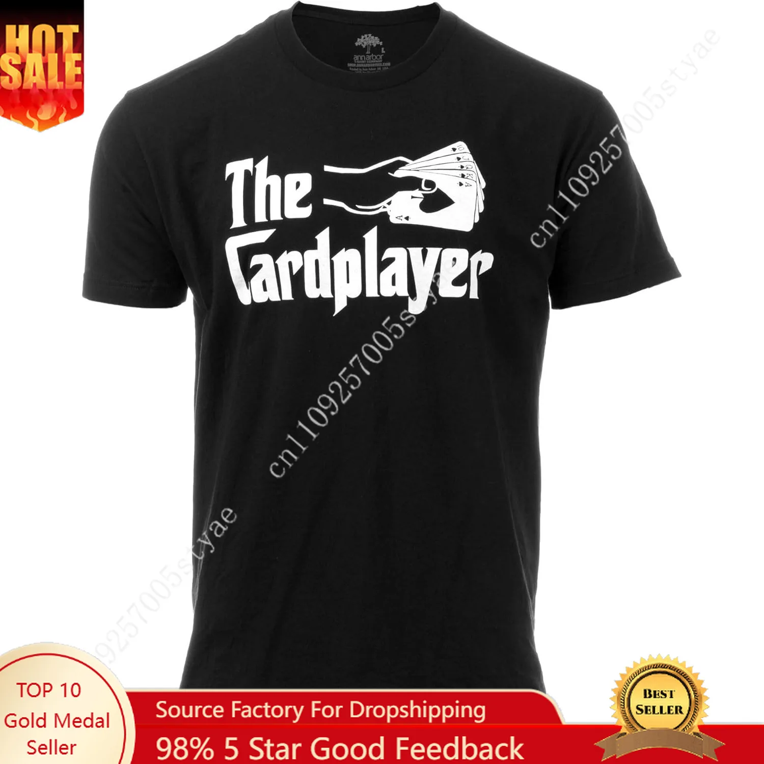 The Cardplayer | Funny Poker Euchre Playing Card Gambling Gambler Player Joke T-Shirt for Men