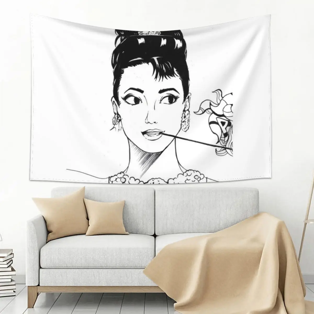 

Doodle Audrey Hepburn Tapestry