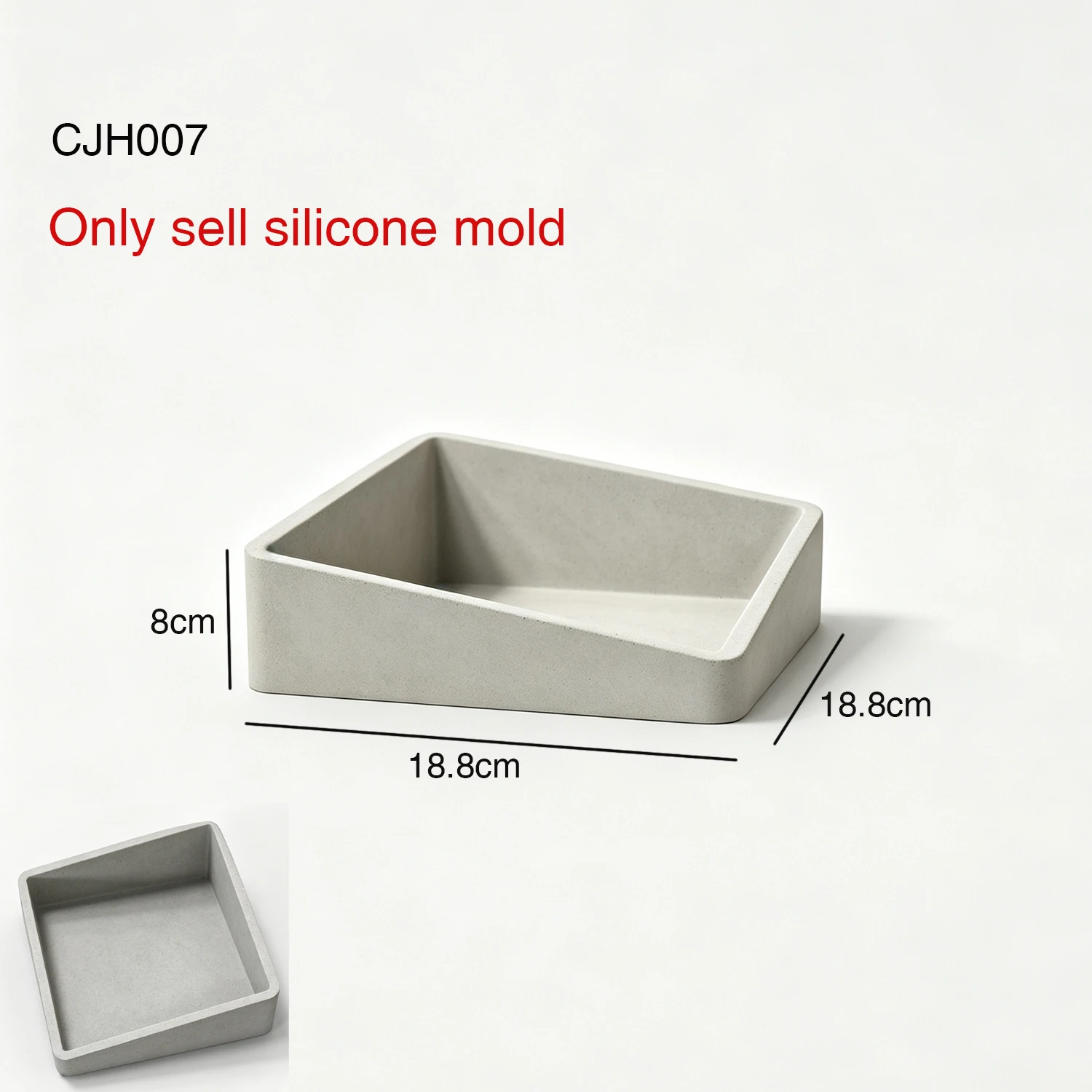 Silicone Mold For Sloped Square Napkin Holder DIY Concrete Tissue Storage Box Table Decor Handmade Craft Mould