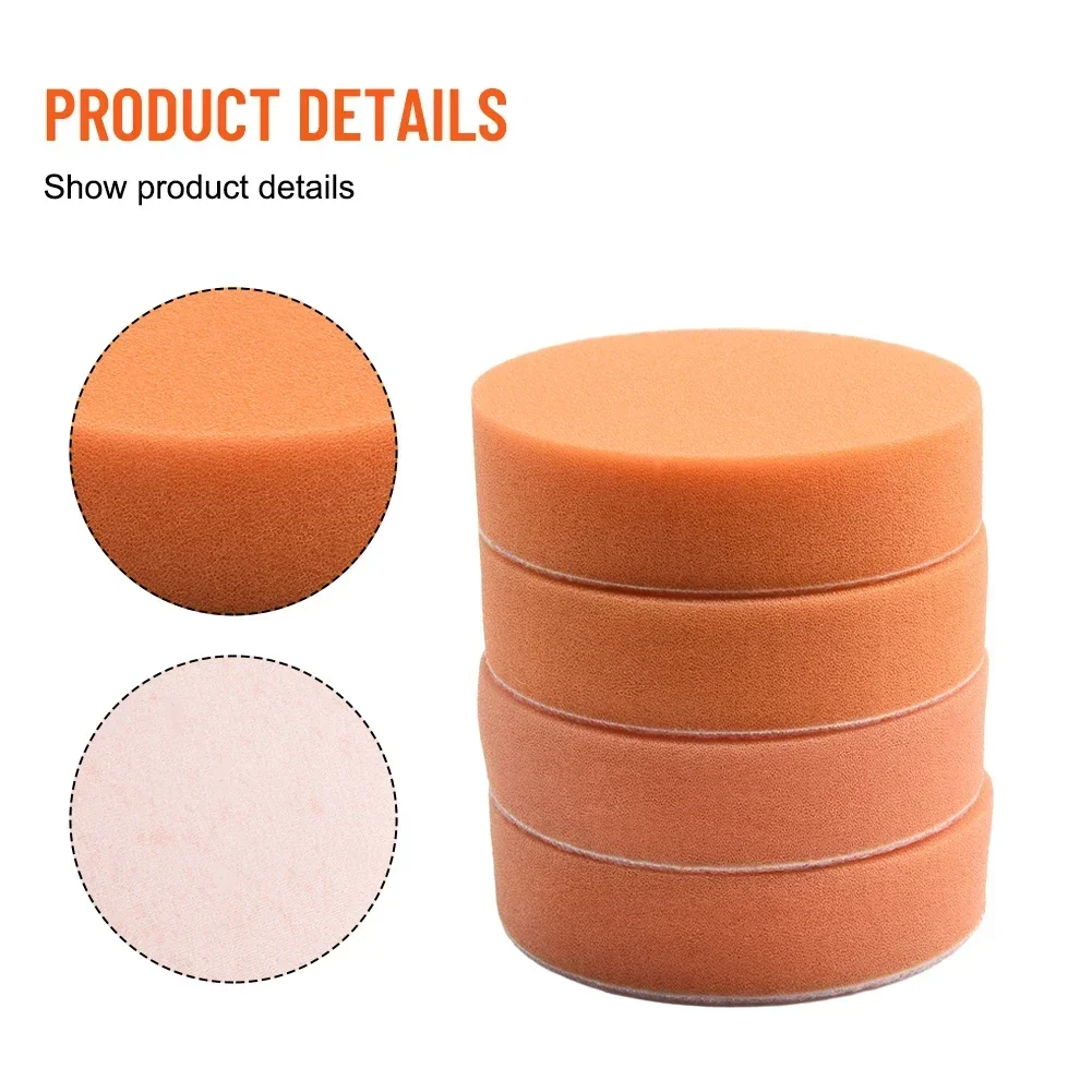 Flat Sponge Polishing Buffer Pad 100mm 4inch 4pcs Auto Care Buffing Pads Car Buffing Pads Foam Sponge Waxing Pad