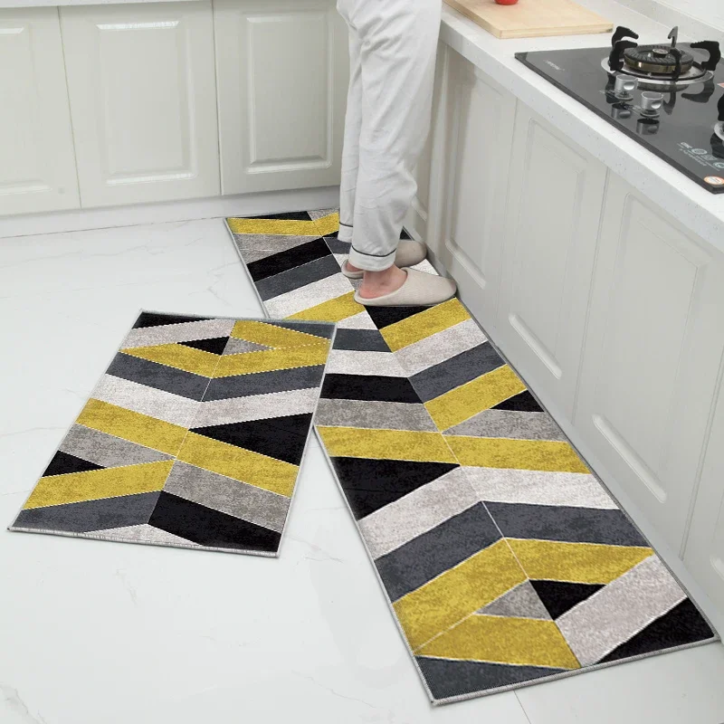 Kitchen Floor Mats Water-Absorbing Oil-Absorbing Non-Slip Nordic Modern Minimalist Style Bathroom Washable Carpets